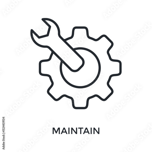Maintain Icon Outline Style. Vector Illustration For Graphic Design