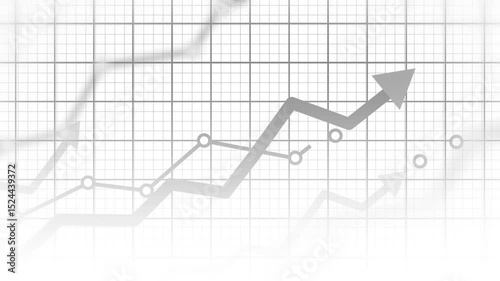 Arrow Graph and Chart raising Up animation  on white background. business Finance Growth, stock market profit and Investment 