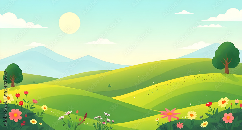 Fototapeta premium summer landscape with green grass