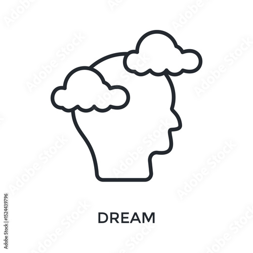 Dream Icon Outline Style. Vector Illustration For Graphic Design