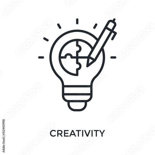 Creativity Icon Outline Style. Vector Illustration For Graphic Design