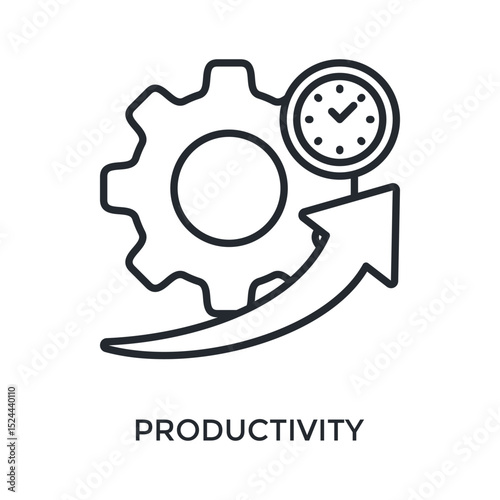 Productivity Icon Outline Style. Vector Illustration For Graphic Design