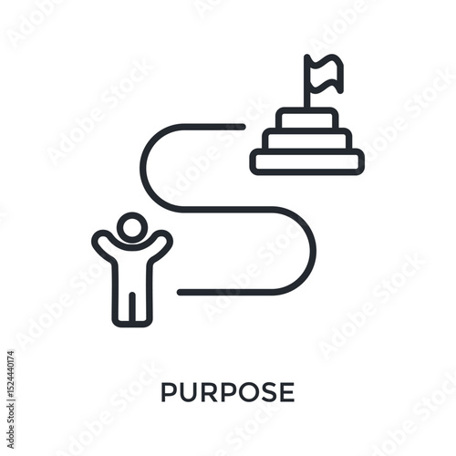 Purpose Icon Outline Style. Vector Illustration For Graphic Design