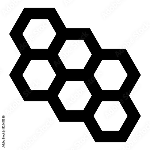 Honeycomb Hexagonal Grid Icon – Modular Structure and Biomimicry Symbol