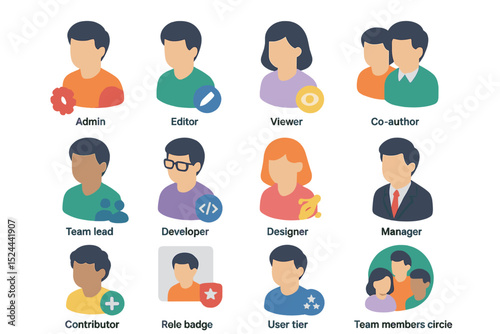 Diverse cartoon characters representing team roles in a workplace setting