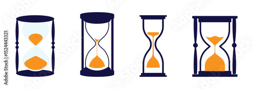 Sand watch icon set. Hourglass symbol. Vector illustration. hourglass icon. hourglass icon pixel