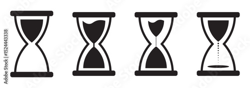 Sand watch icon set. Hourglass symbol. Vector illustration. hourglass icon. hourglass icon pixel