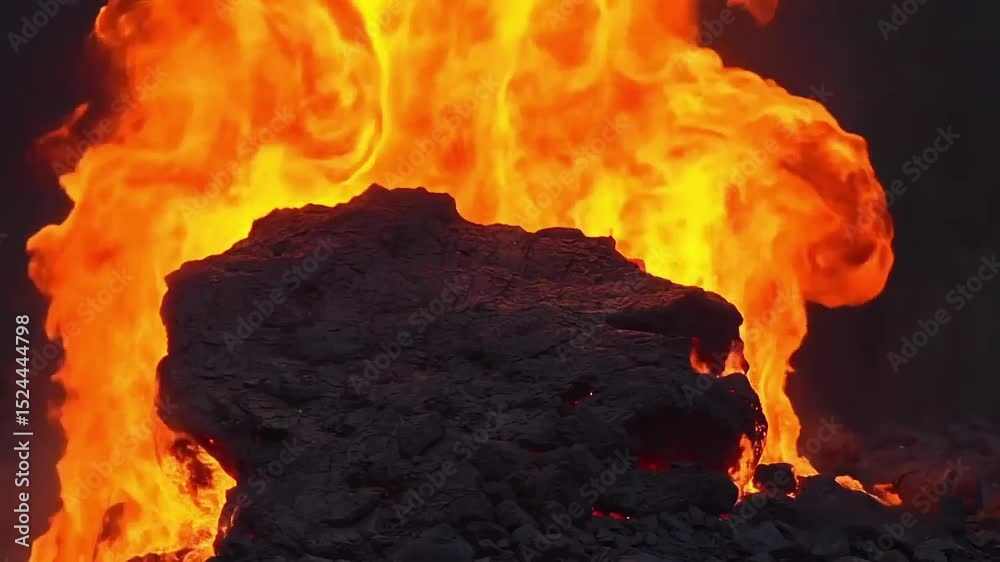 Piedra en Llamas – Efecto de Fuego Épico para Escenas de Fantasía o Acción