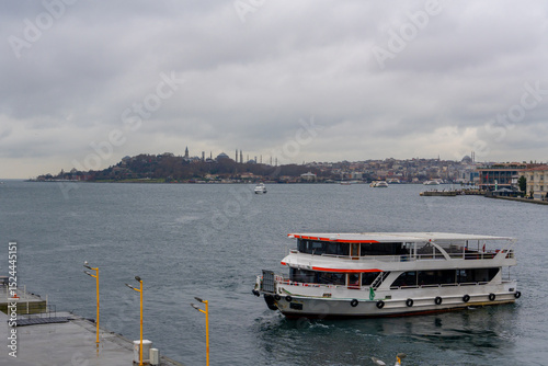 Cruise and other purpose ships on the Bosphorus Strait