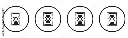 Hourglass icon set. Sand watch and sandglass, timer and watch symbol. Vector isolated