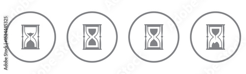 Hourglass icon set. Sand watch and sandglass, timer and watch symbol. Vector isolated