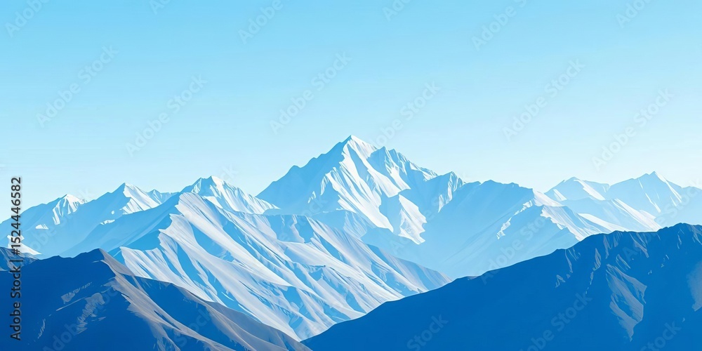 Abstract blue minimalist mountain range seamless vector pattern  ,  continuous,  vector