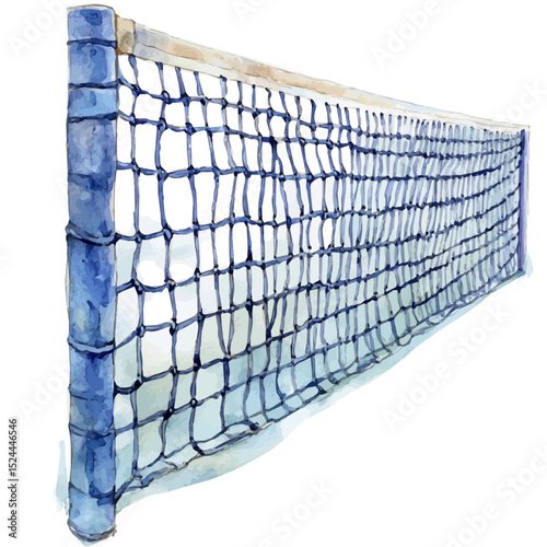 Tennis Net, watercolor painting vector, high quality, isolated on a white background.