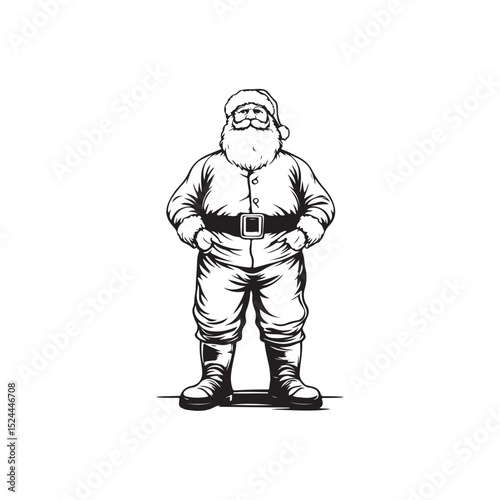 Santa Claus black icon on white background Santa Claus silhouette