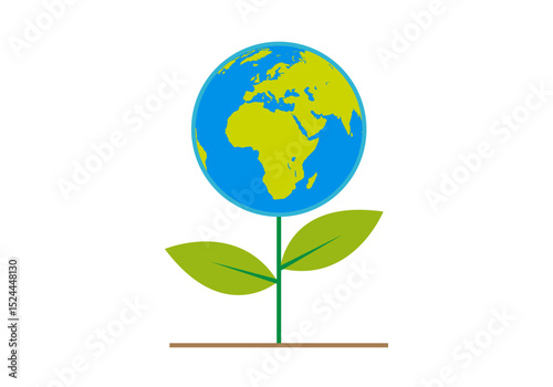 Planeta tierra creciendo de una planta