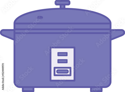 Colored Rice Cooker Icon. Vector Illustration. Electric Pot for Cooking Rice and Other Cereals. Household Appliances Concept