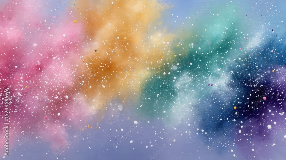 Fototapeta premium An ethereal representation of cosmic clouds painted in soft hues creates a serene and mystical atmosphere, ideal for evoking a sense of wonder and tranquility.