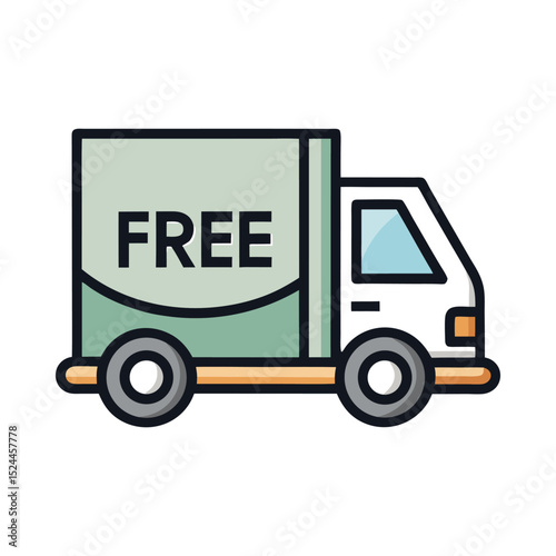 Free delivery truck icon illustration