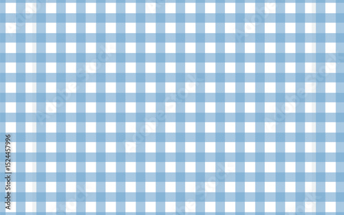 Blue gingham seamless pattern.  Tartan texture for spring picnic table cloth, shirts, plaid, clothes, dresses, blankets, paper. Simple vector cloth.