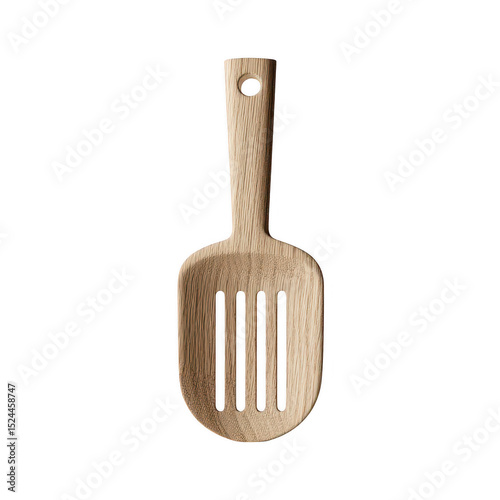 Wooden Kitchen Utensil with Slotted Design for Cooking and Baking Tasks, Ideal for Flipping and Serving Various Food Items