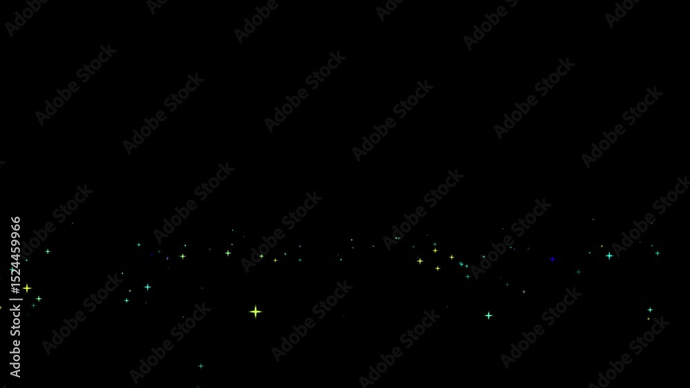 Multicolored Particle Twinkling Stars. Movement: fall, bounce on the Floor