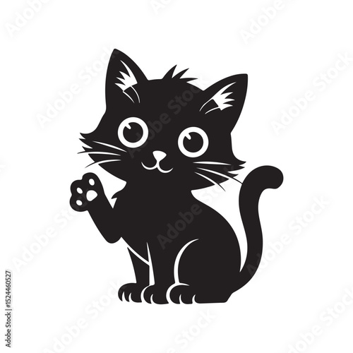 Coloring Page Outline of Cute Cat