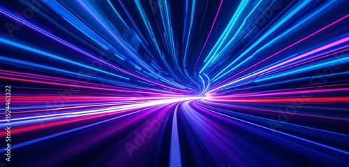 Motion blur background concept of a Futuristic abstract digital art depicting speed motion and data transmission in space