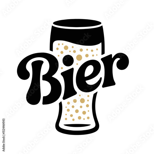 Brewery logo featuring a frothy beer mug with the word Bier prominently displayed in bold letters