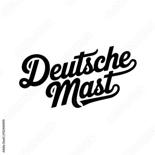 Creative typography showcasing elegant script design for Deutsche Mast brand in a bold, eye-catching style
