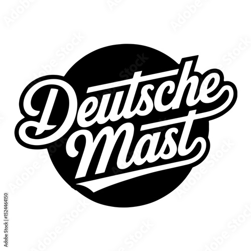 Creative typography showcasing elegant script design for Deutsche Mast brand in a bold, eye-catching style