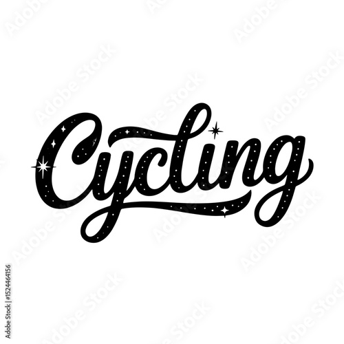 Biking adventure showcases the beauty of cycling with vibrant typography in a playful design