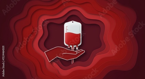 Blood Donation A Symbol of Life-Saving Generosity, Paper Cut Art Style