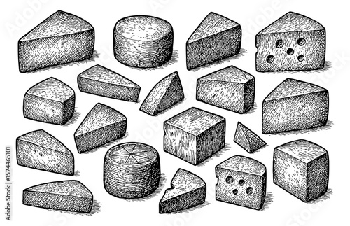 Pile of Delicious Cheese Varieties and Types, A Variety of Cheeses on Display