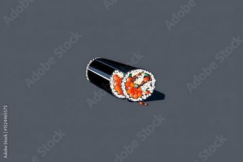 Isolated sushi roll on dark background