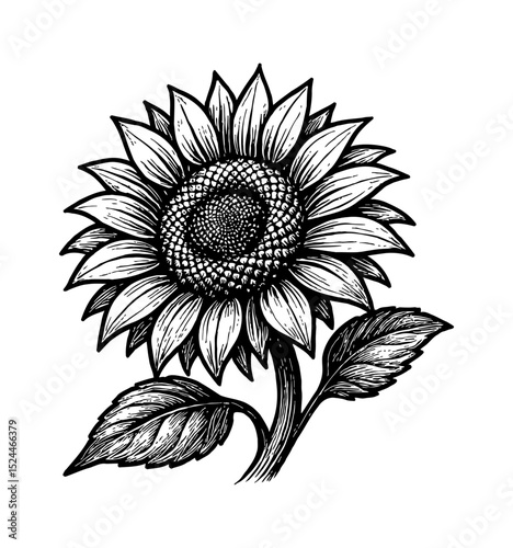 Simple White Flower with Black Background in Minimalist Style, Close Up Shot