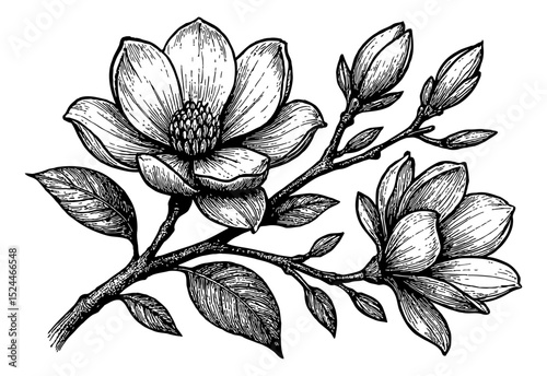 Close up of a blooming flower in a minimalist style for background usage