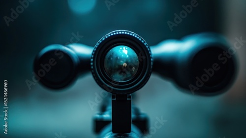 Focused precision: A sniper rifle scope offers a sharp vision of the target