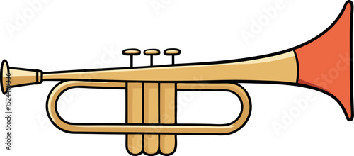 trumpet isolated on white background