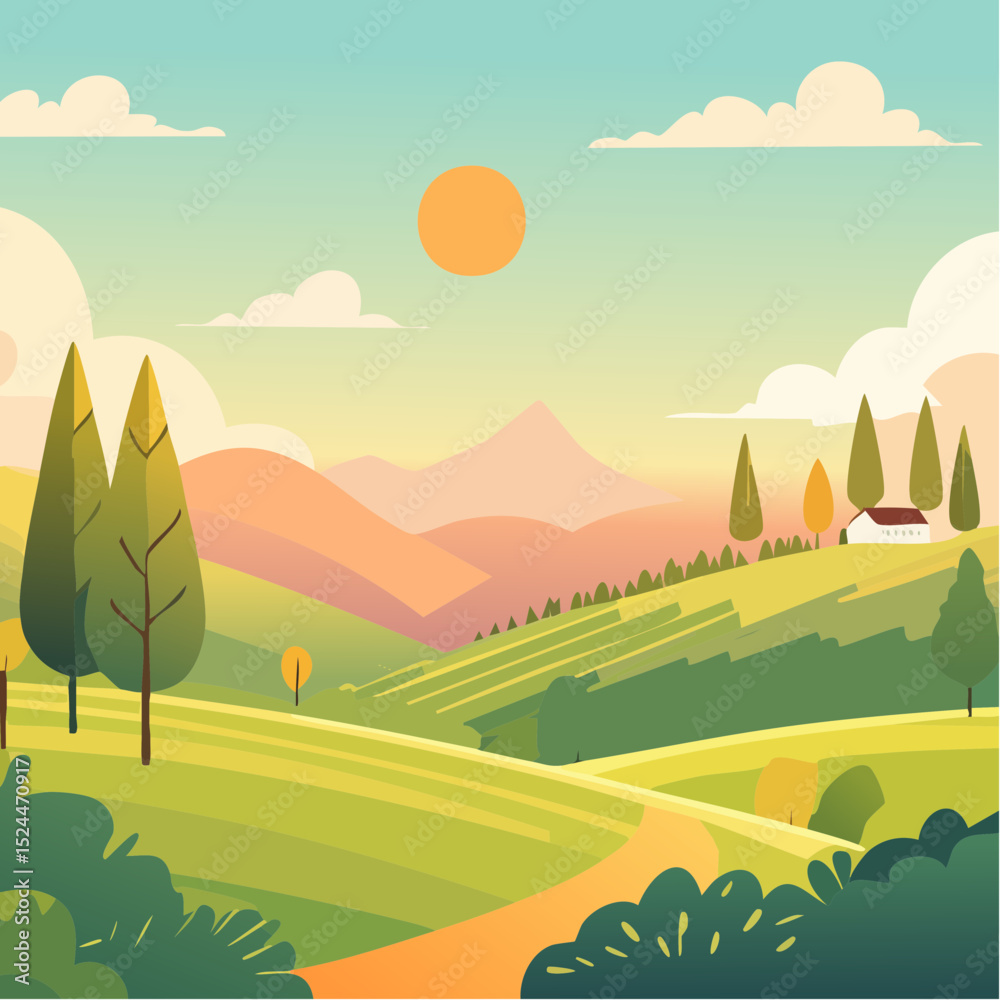 Obraz premium Minimal Landscape Illustrations