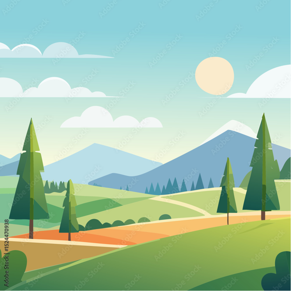 Obraz premium Minimal Landscape Illustrations