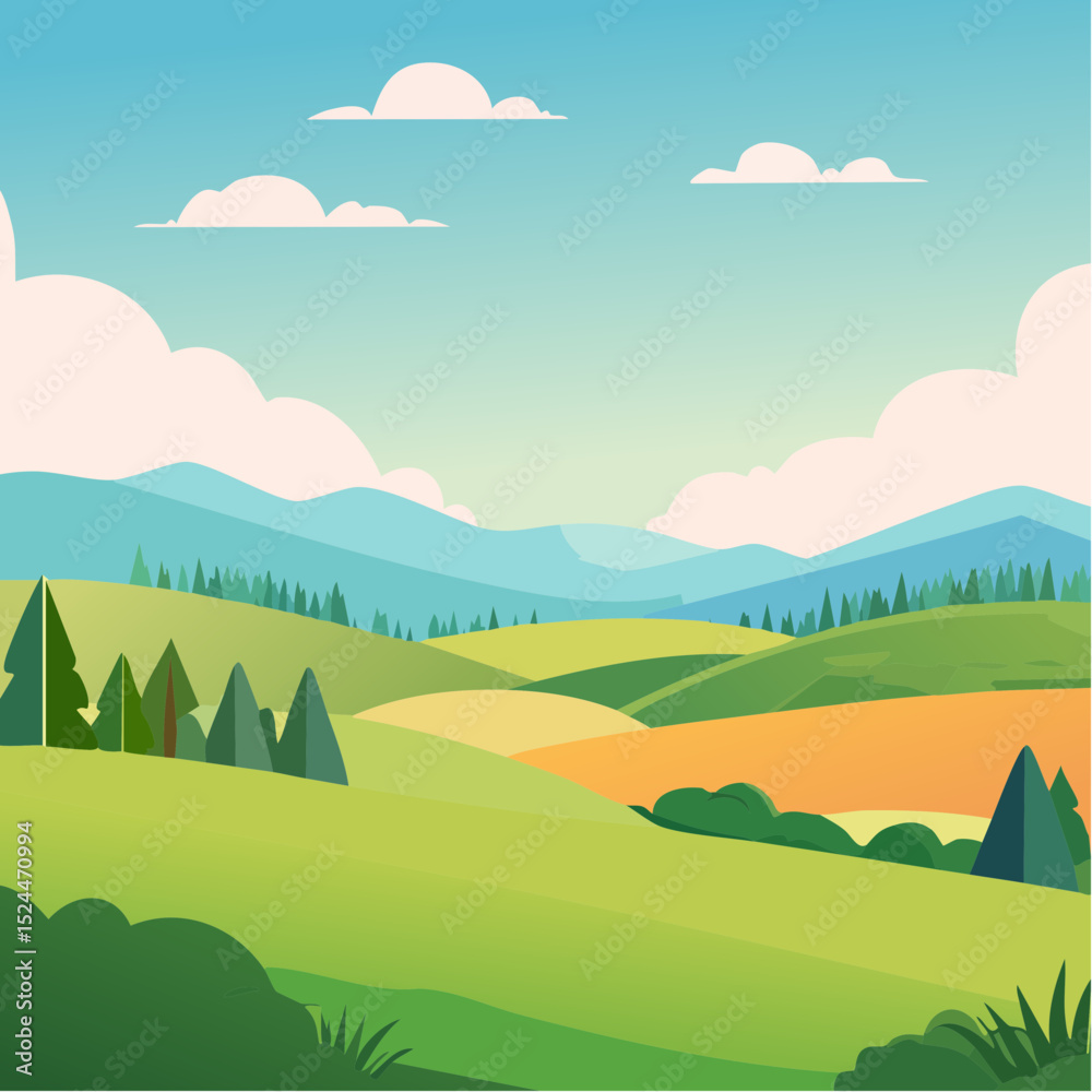 Fototapeta premium Minimal Landscape Illustrations