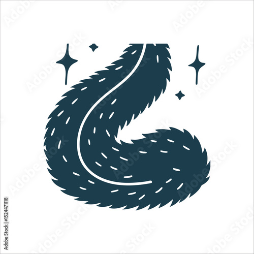 Huldra's Fox Tail Silhouette with Stars Huldras Tail fox like tail symbolising forest spirits and deception