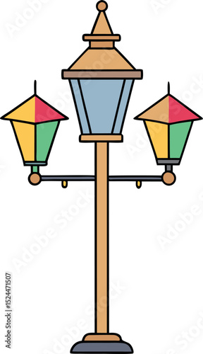 Silhouette of realistic and old style street lamps collection vector icon set isolated on white background. Black vintage street lamp post logo art work.