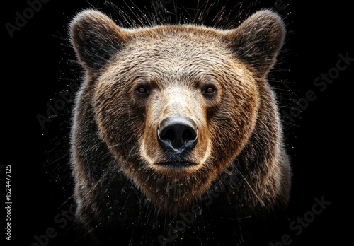Mighty grizzly bear photo realistic illustration - Generative AI
