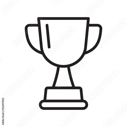 Trophy cup icon, victory cup line icon. Trophy icon.