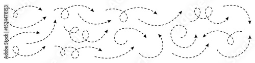 Collection of dashed curved arrows.