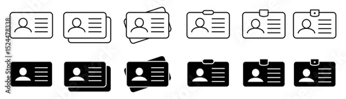 Employee clerk card, driver license, identification card icon. ID Card icon.