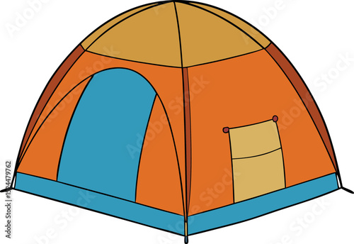 Dome Camping Tent – Travel and Outdoor Activity Icon

