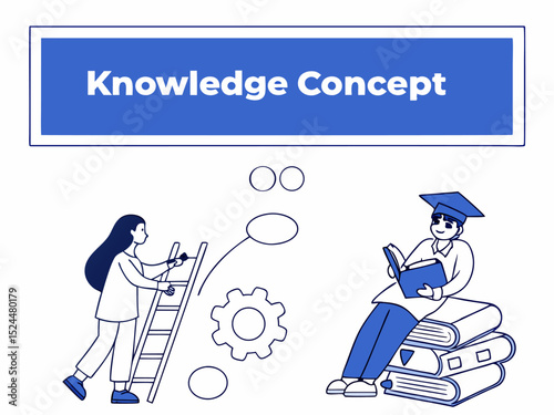 Educational themed minimalistic website layout with knowledge focus and clean user interface design