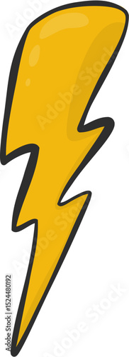 Cartoon Lightning Bolt Illustration - for energy, power, weather, and design projects.